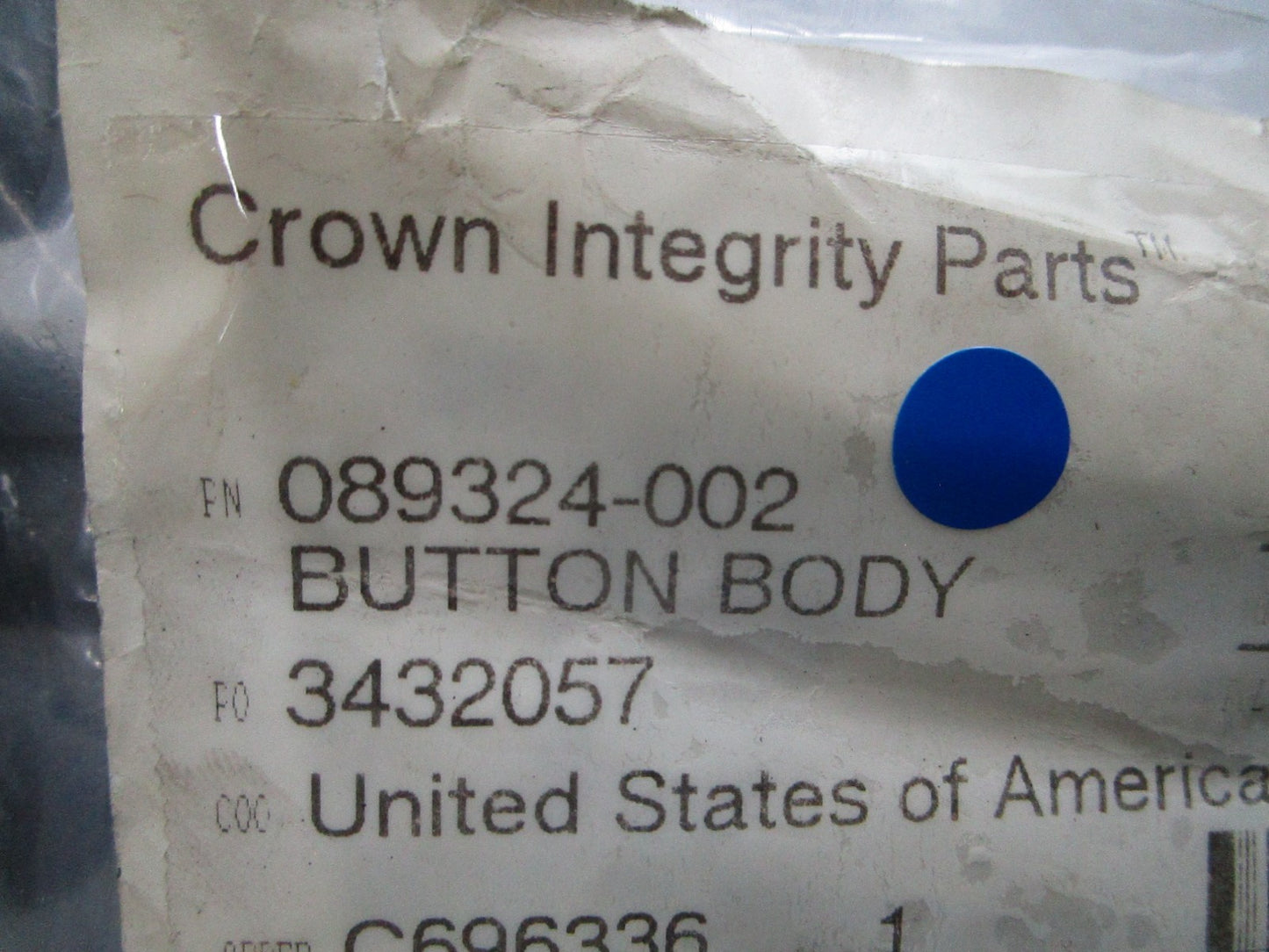 NEW OEM 089324-002 Crown Button Body 0810