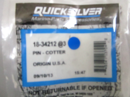 *NEW OEM* (LOT OF 3) 0780 Mercury Quicksilver Cotter Pin 18-34212