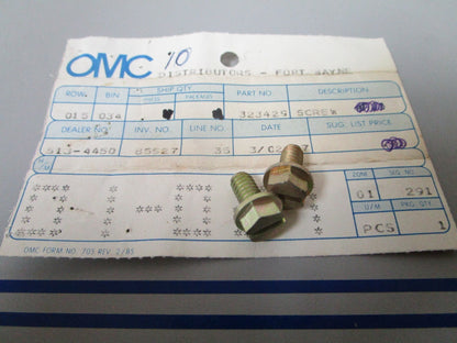 NEW OEM (LOT OF 2) 323429 0323429 OMC Johnson Evinrude Screw 0810