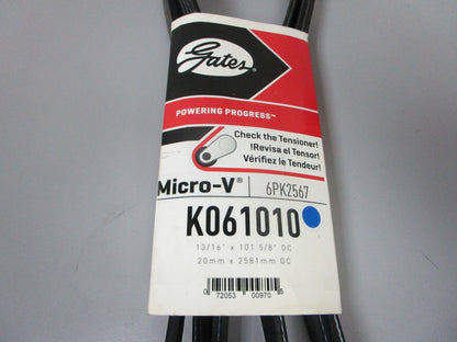 NEW K061010 Gates Micro-V 13/16" x 101 ⅝" Serpentine Belt 0720
