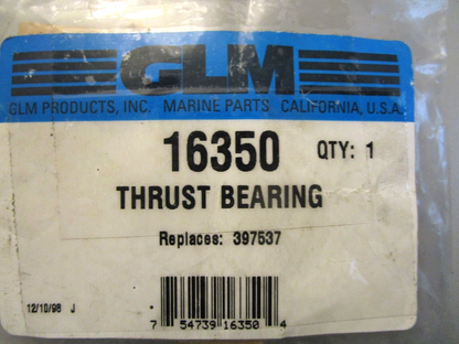 *NEW* 0750 GLM Products, Inc. THRUST BEARING 16350