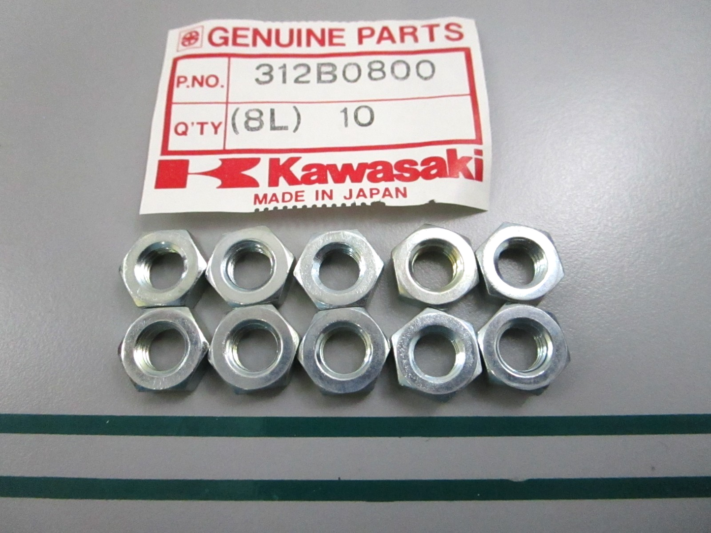 NEW OEM (LOT OF 10) 312B0800 Kawasaki Nut 0810