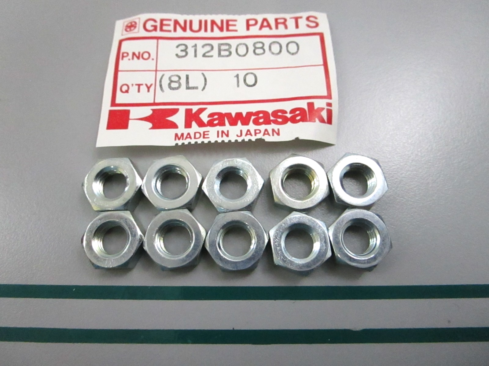 NEW OEM (LOT OF 10) 312B0800 Kawasaki Nut 0810