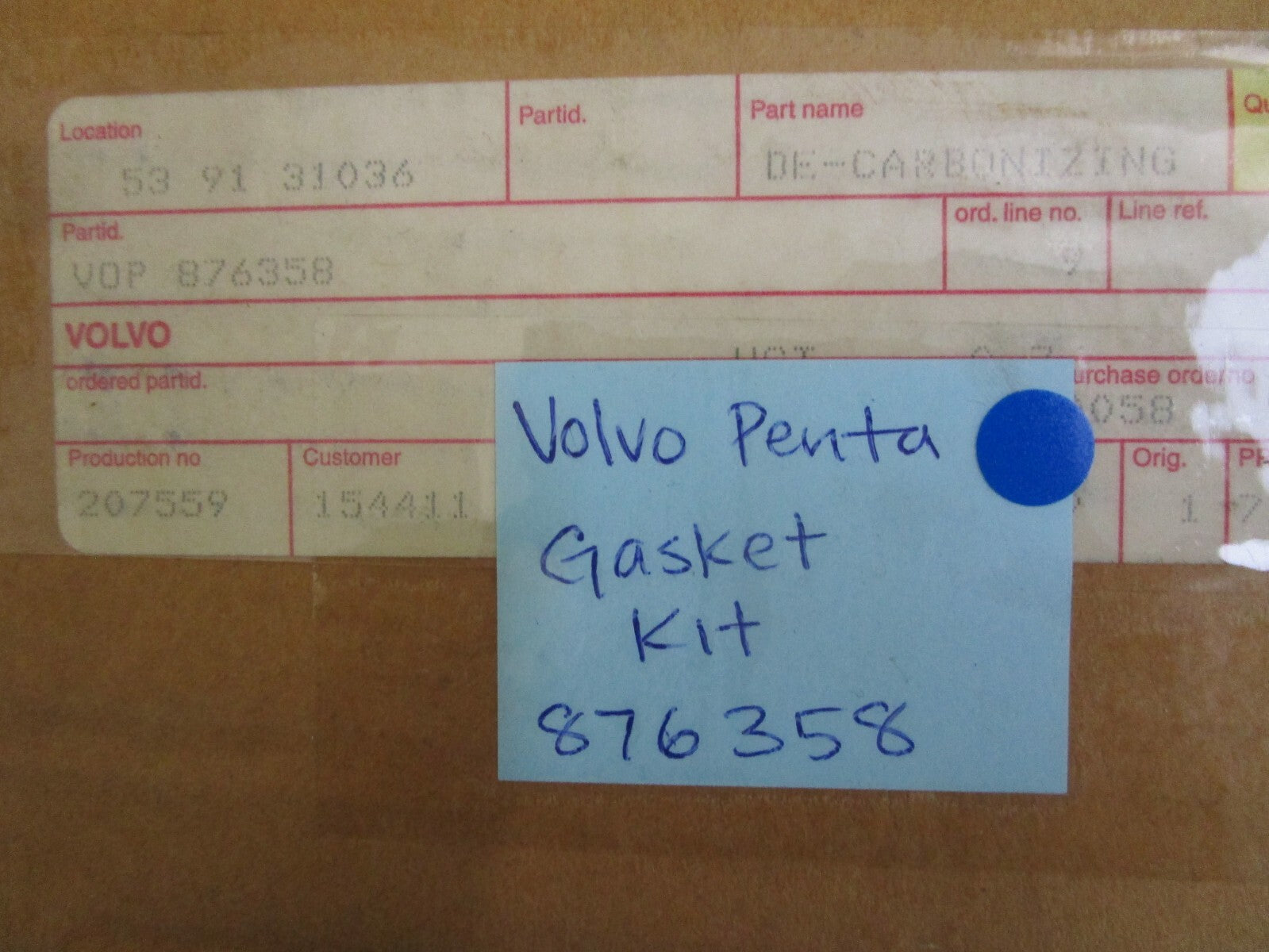 *NEW OEM* 0820 Volvo Penta Gasket Kit 876358