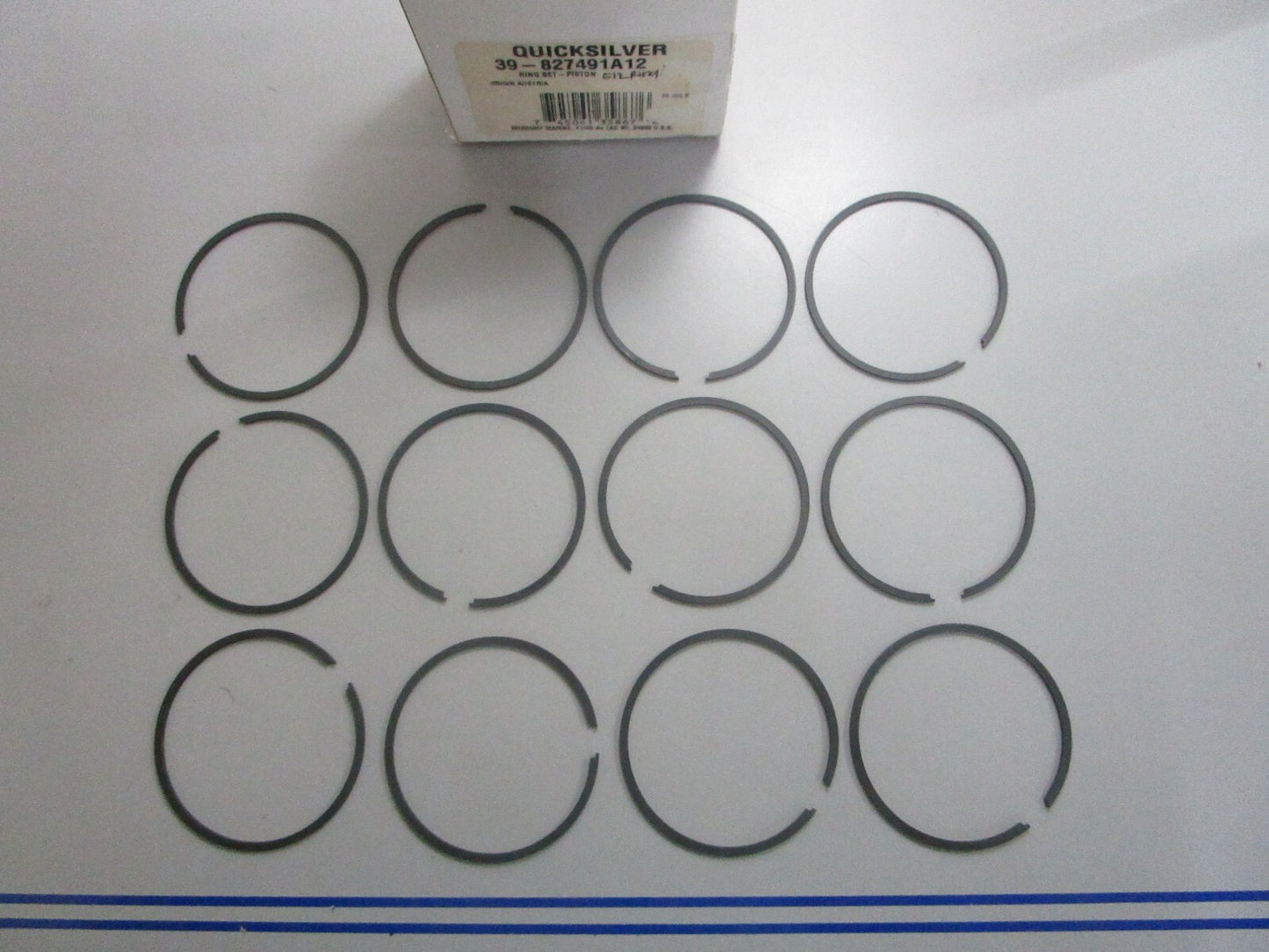 *NEW OEM* 0820 Mercury Quicksilver 12 Piston Ring Set 39-827491A12