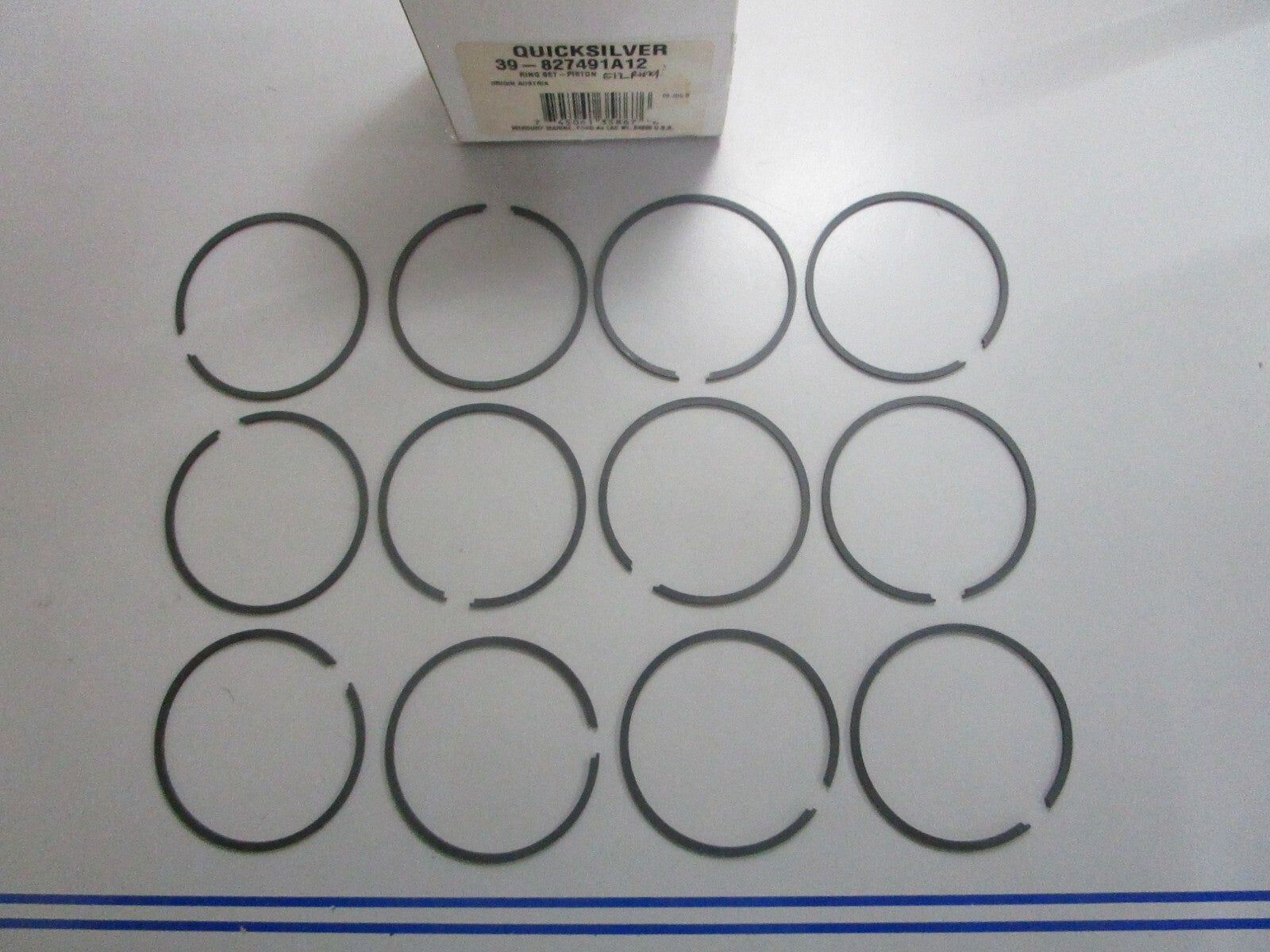 *NEW OEM* 0820 Mercury Quicksilver 12 Piston Ring Set 39-827491A12