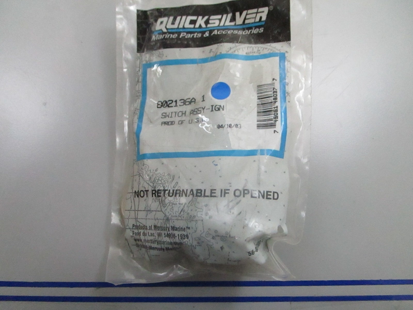 *NEW OEM* 0810 Mercury Quicksilver Ignition Switch Assembly 802136A 1