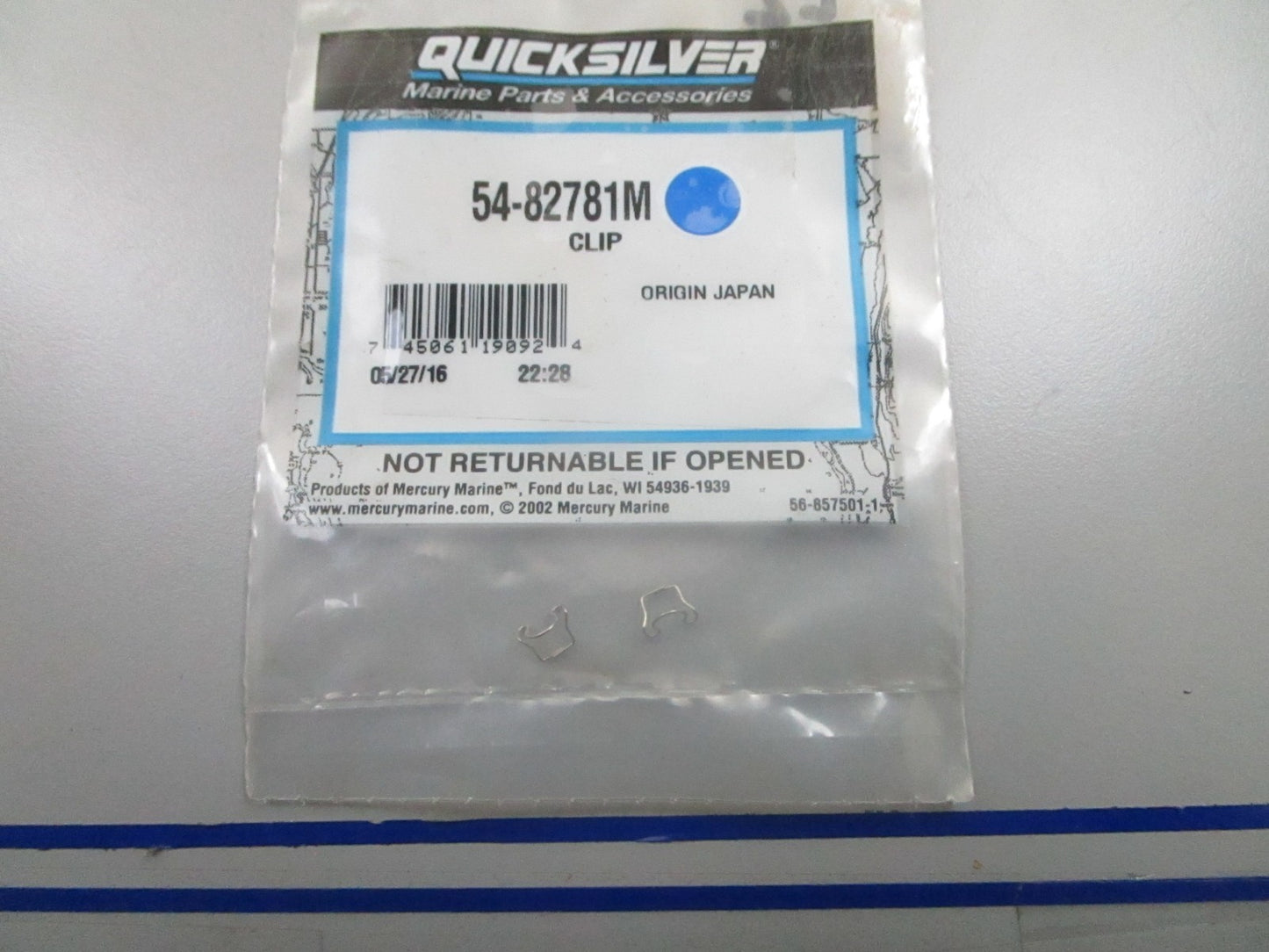 *NEW OEM* (LOT OF 2) 0810 Mercury Quicksilver Clip 54-82781M