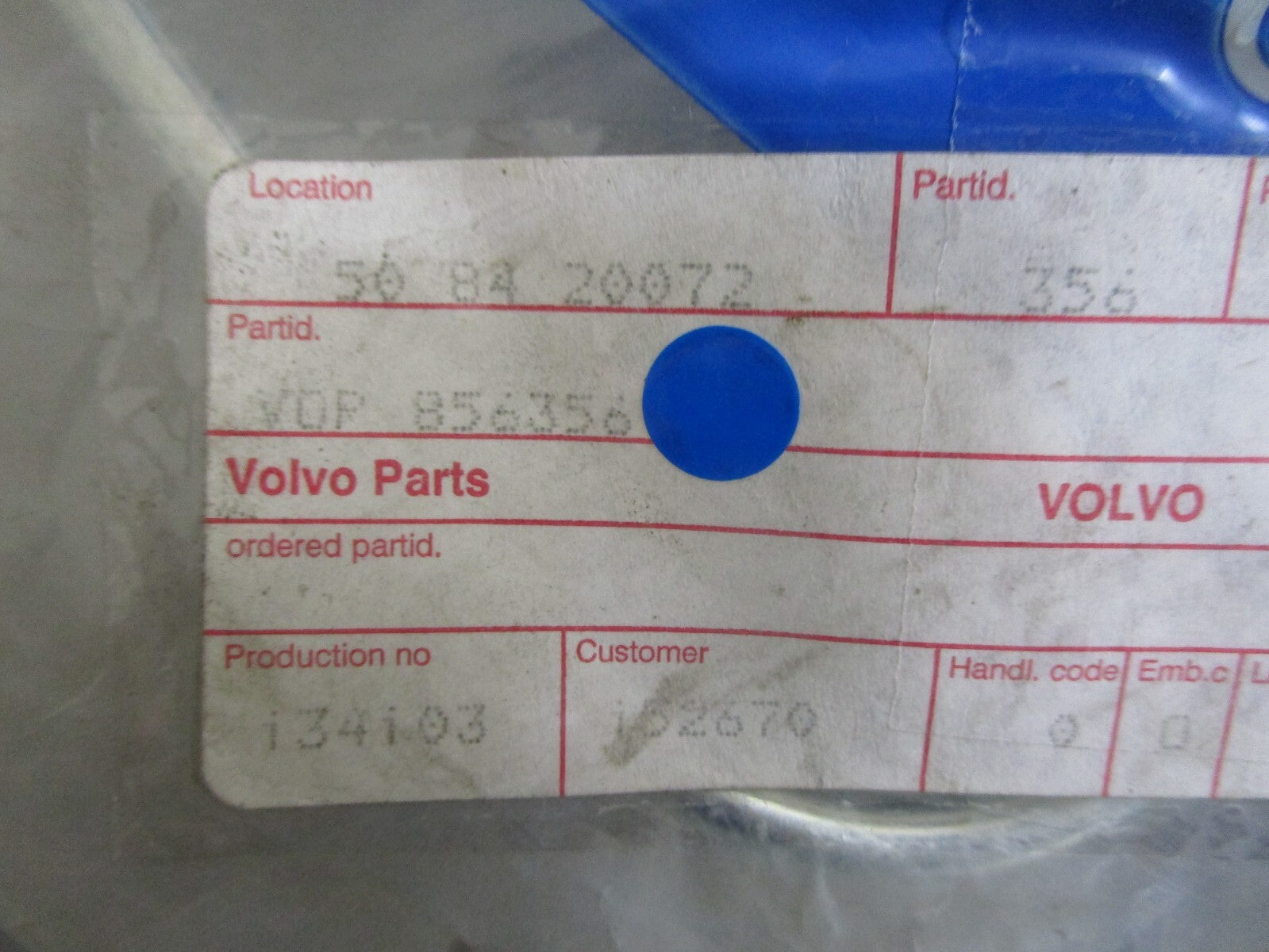 *NEW OEM* 0820 Volvo Penta Fuel Pipe 856356