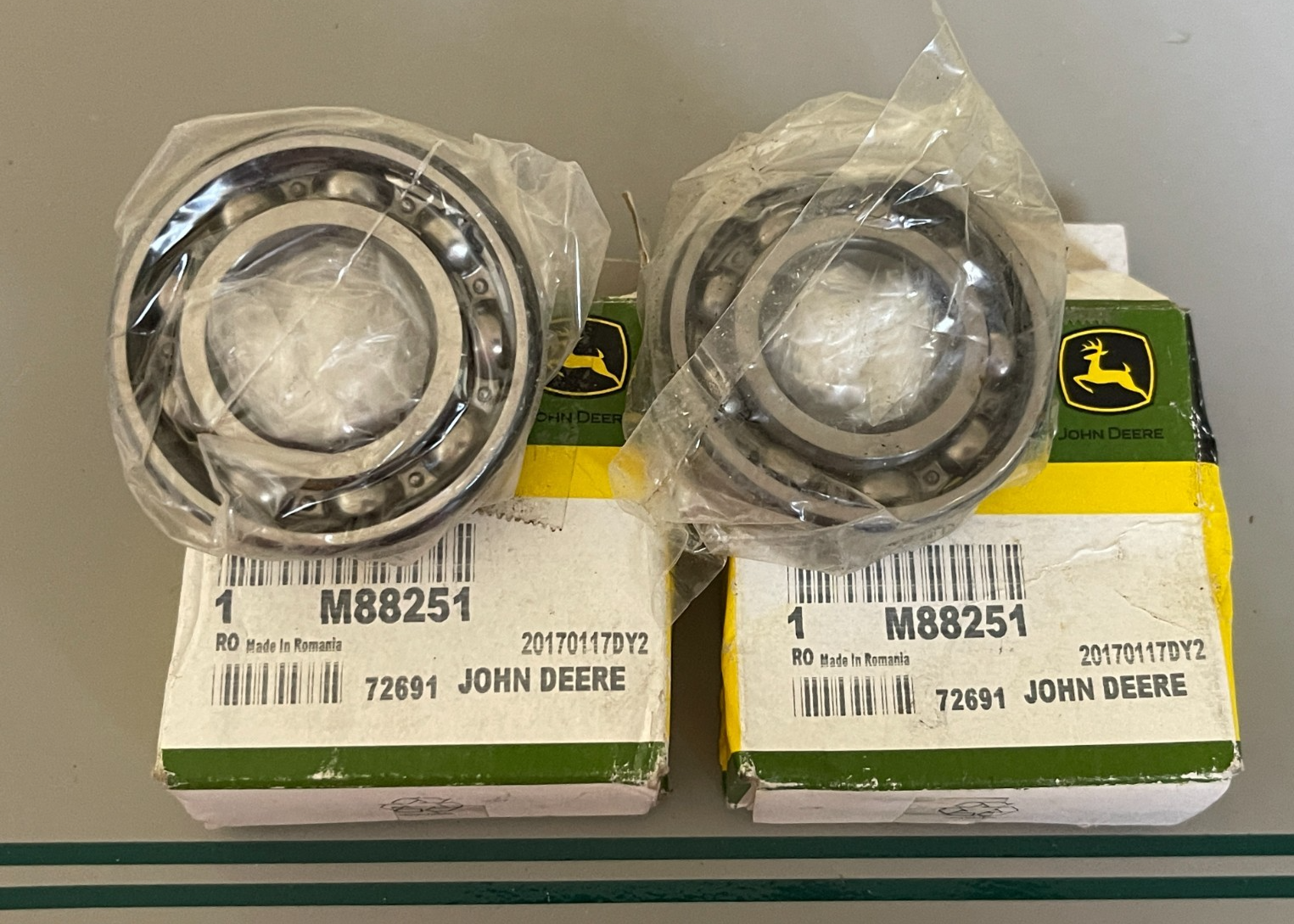 John Deere M88251 NEW OEM Spindle Ball Bearing 25x52x15mm (LOT OF 2) 0720