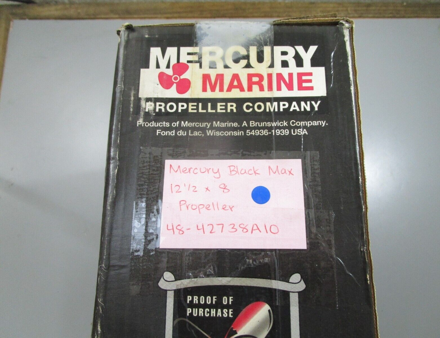 *NEW OEM* 0820 Mercury Black Max 10½ × 8 Propeller 48-42738A10