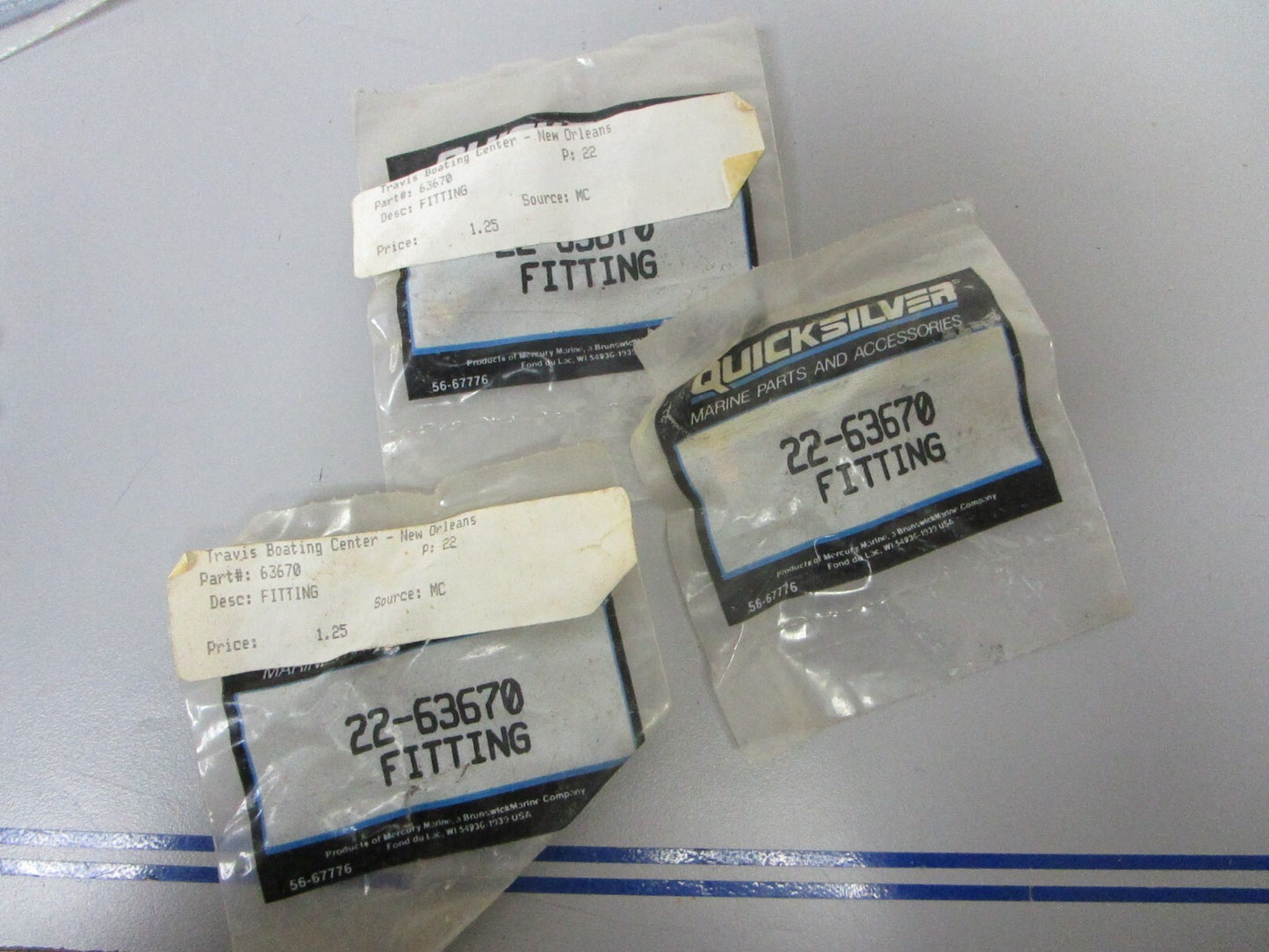 *NEW OEM* (LOT OF 3) 0810 Mercury Quicksilver Fitting 22-63670