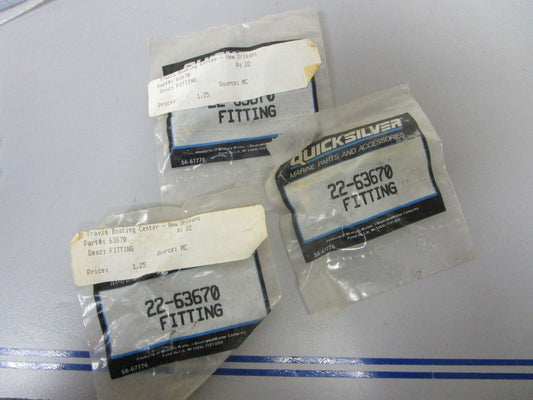 *NEW OEM* (LOT OF 3) 0810 Mercury Quicksilver Fitting 22-63670