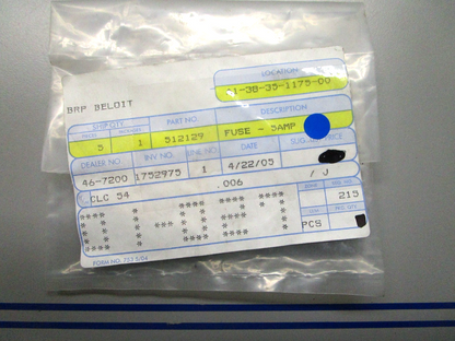 *NEW OEM* (LOT OF 3) 0810 OMC Johnson Evinrude 5AMP Fuse 512129 0512129