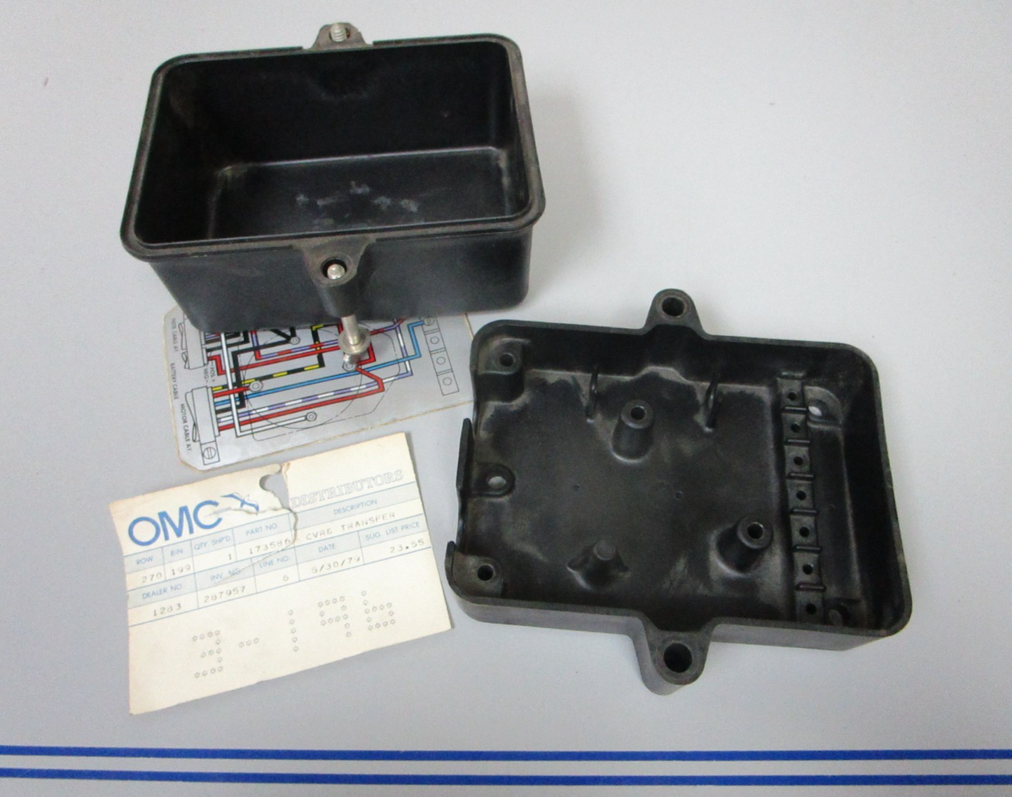NEW OEM 173586 OMC Johnson Evinrude 78'- 92' Electrical Cover & Transfer Ay 0720