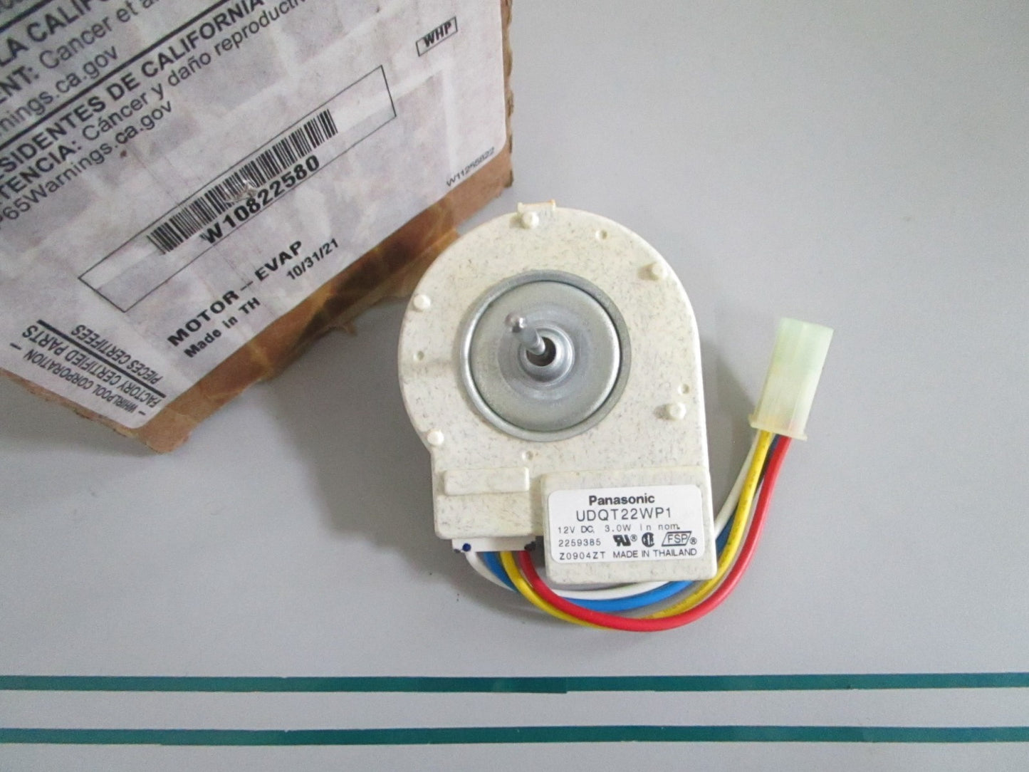NEW OEM W10822580 Whirlpool Evaporator Motor 0820