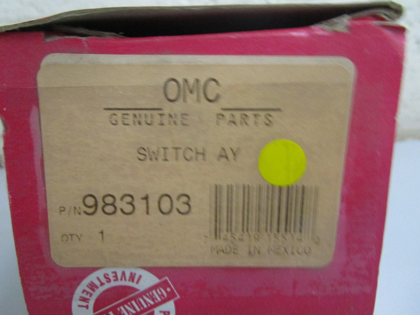 *NEW OEM* 0810 OMC Johnson Evinrude Switch Assembly 983103 0983103
