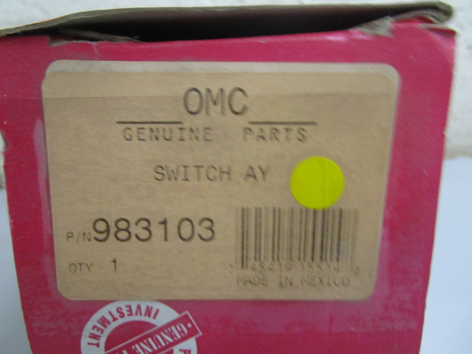 *NEW OEM* 0810 OMC Johnson Evinrude Switch Assembly 983103 0983103