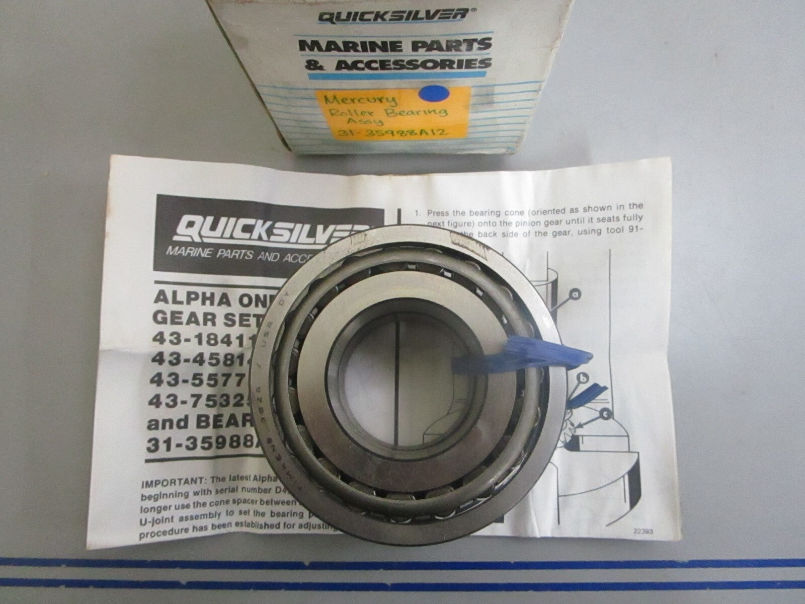*NEW OEM* 0820 Mercury Quicksilver Roller Bearing Assy 31-35988A12