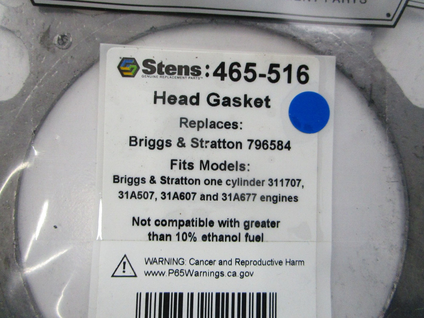 NEW 465-516 Replaces: Briggs & Stratton 796584 Stens Head Gasket 0810
