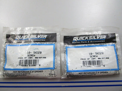 *NEW OEM* (LOT OF 2) 0810 Mercury Quicksilver Screw 10-94320