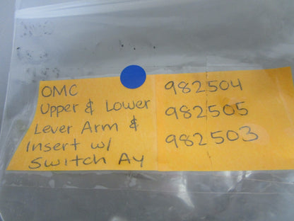 *NEW OEM* 0810 OMC Johnson Evinrude Upper & Lower Lever Arm 982504 982505 982503