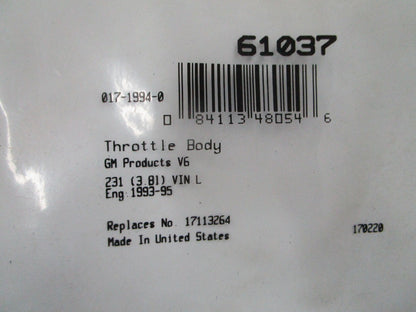 *NEW* 0810 Fel-Pro Throttle Body Gasket 61037