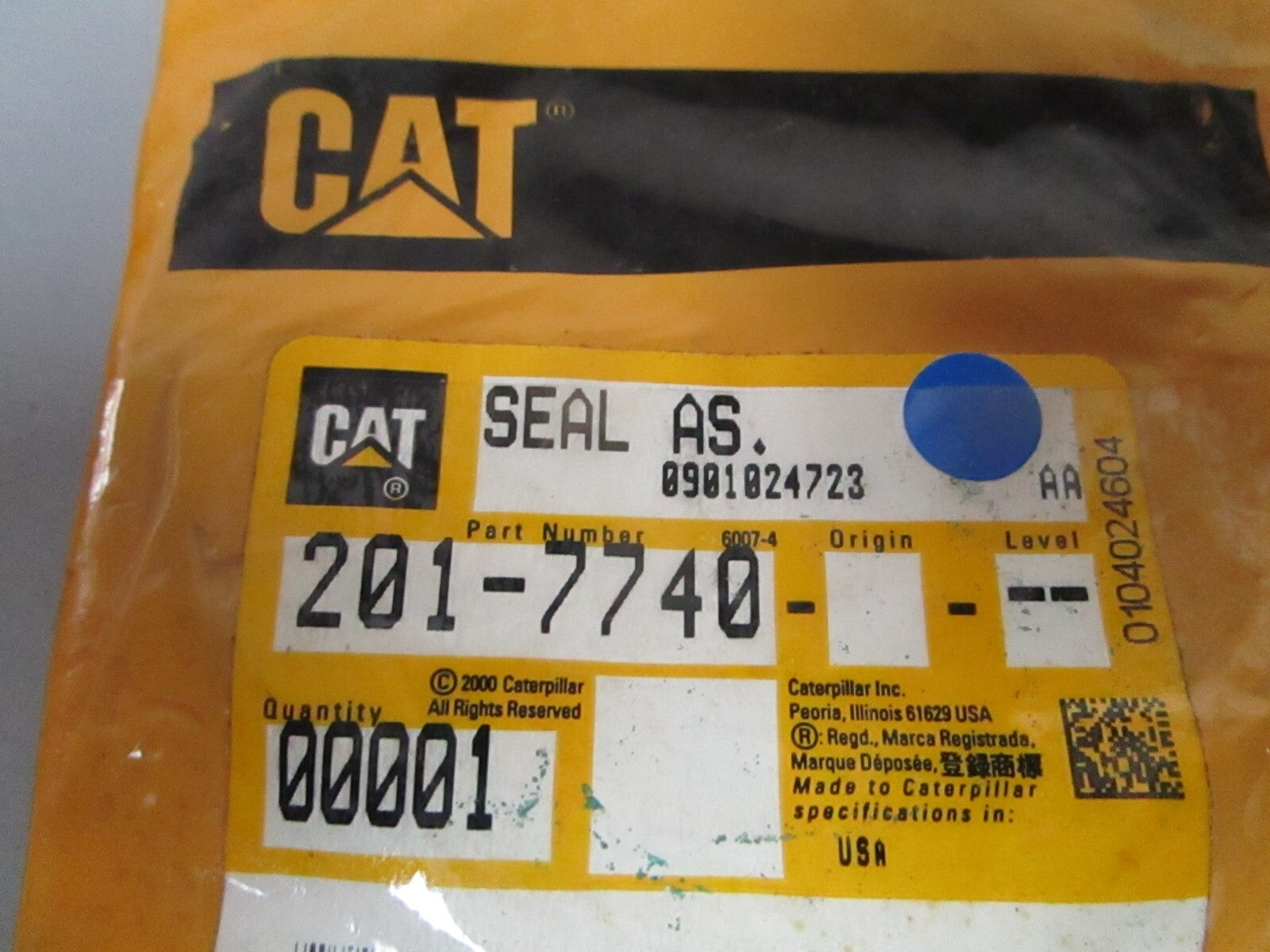 *NEW OEM* 0810 CAT Seal 201-7740