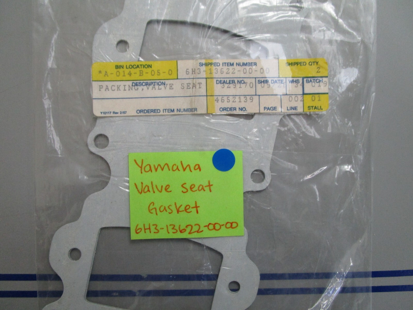*NEW OEM* 0810 Yamaha Valve Seat Gasket 6H3-13622-00-00