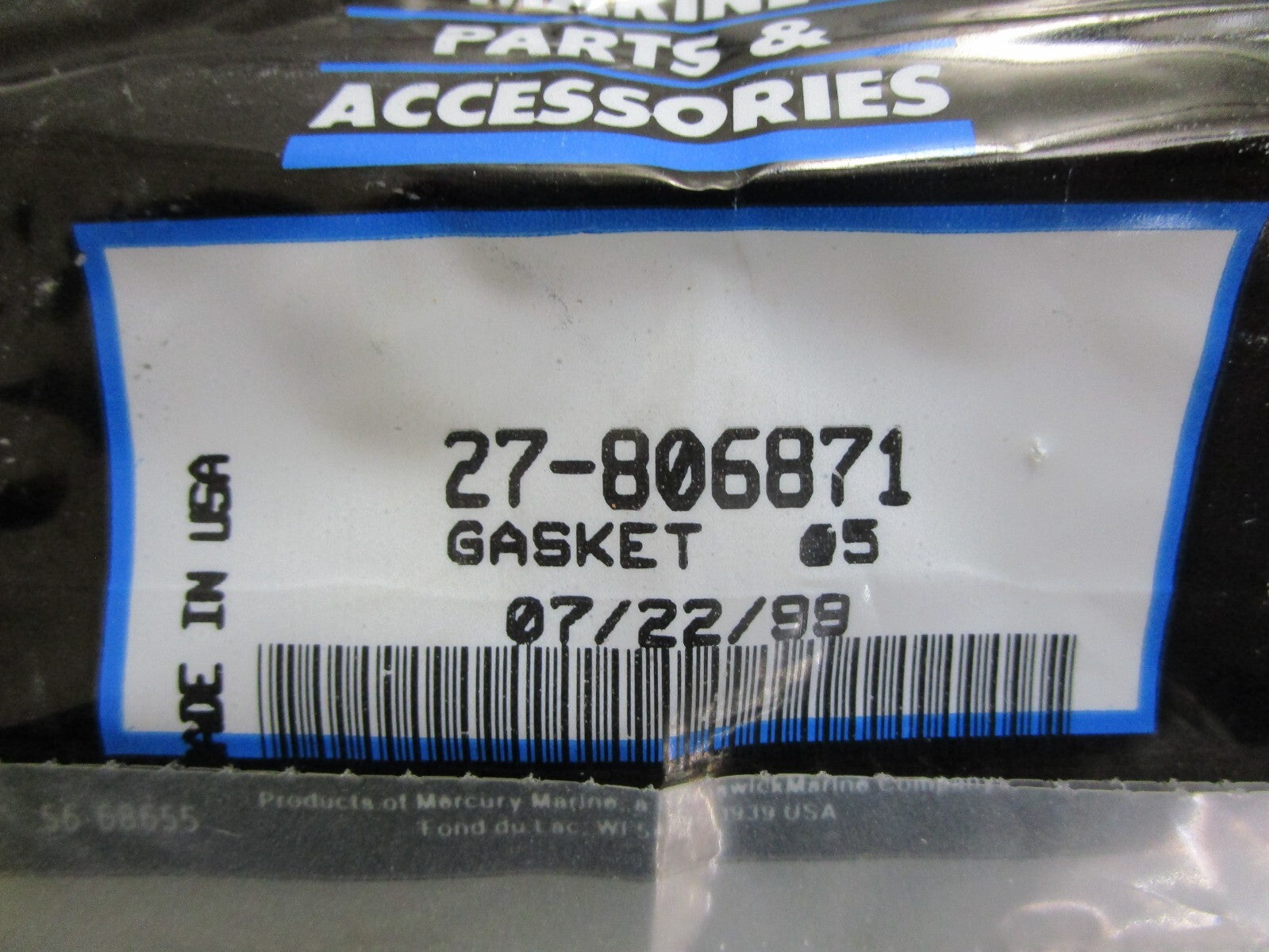 *NEW OEM* 0810 Mercury Quicksilver Gasket 27-806871