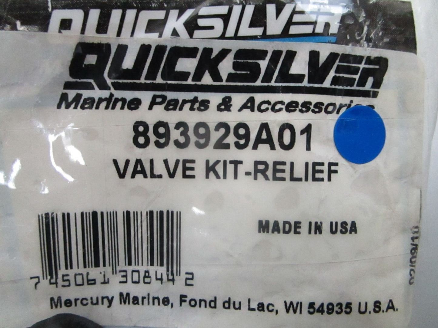 *NEW OEM* 0810 Mercury Quicksilver Relief Valve Kit 893929A01