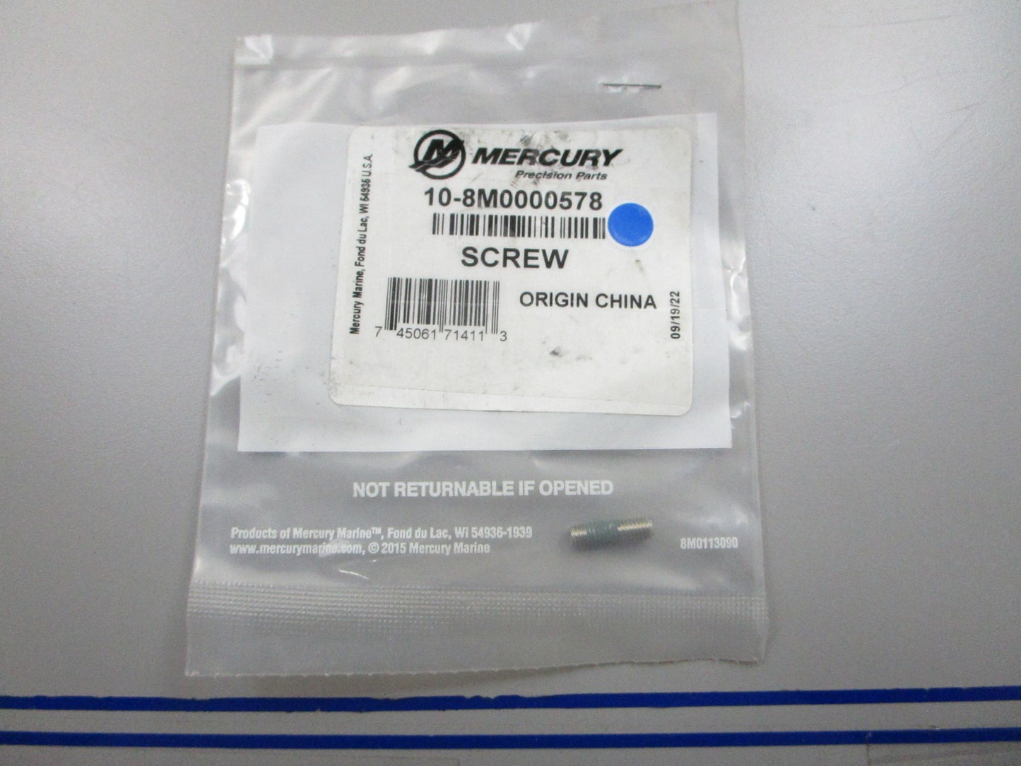*NEW OEM* 0810 Mercury Quicksilver Screw 10-8M0000578