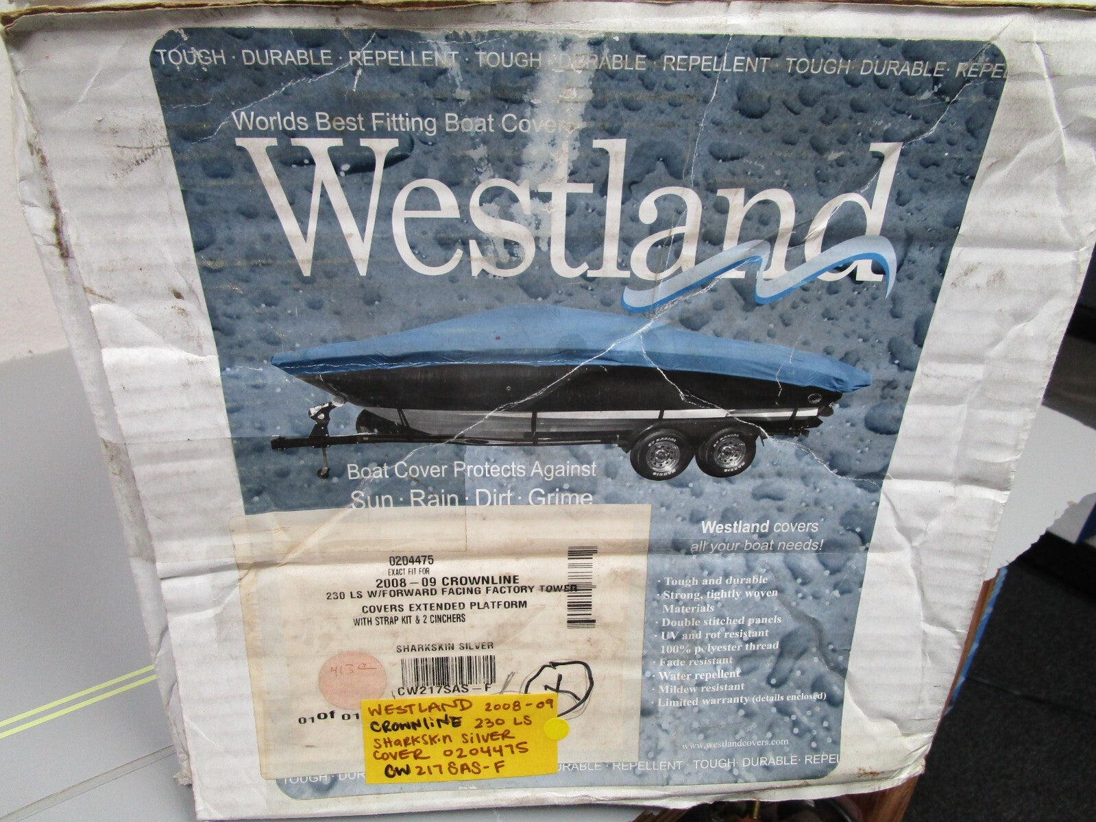 *NEW* 0720 Westland 08'- 09' Crownline 230 LS Sharkskin Silver Cover CW217SAS-F