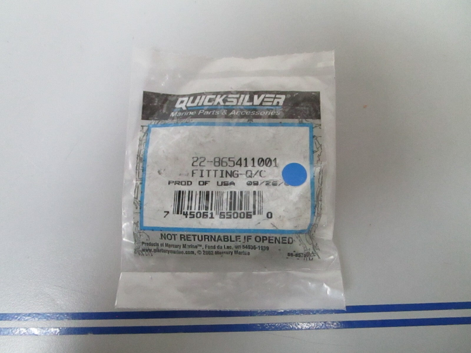 *NEW OEM* 0810 Mercury Quicksilver Quick Connect 22-865411001