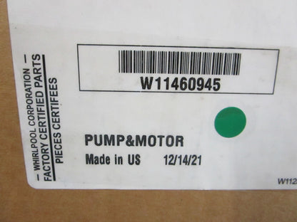 NEW OEM W11460945 Whirlpool Pump & Motor 0810