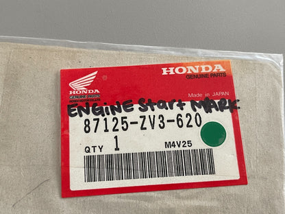 NEW OEM 87125-ZV3-620 Honda Engine Start Mark 0810