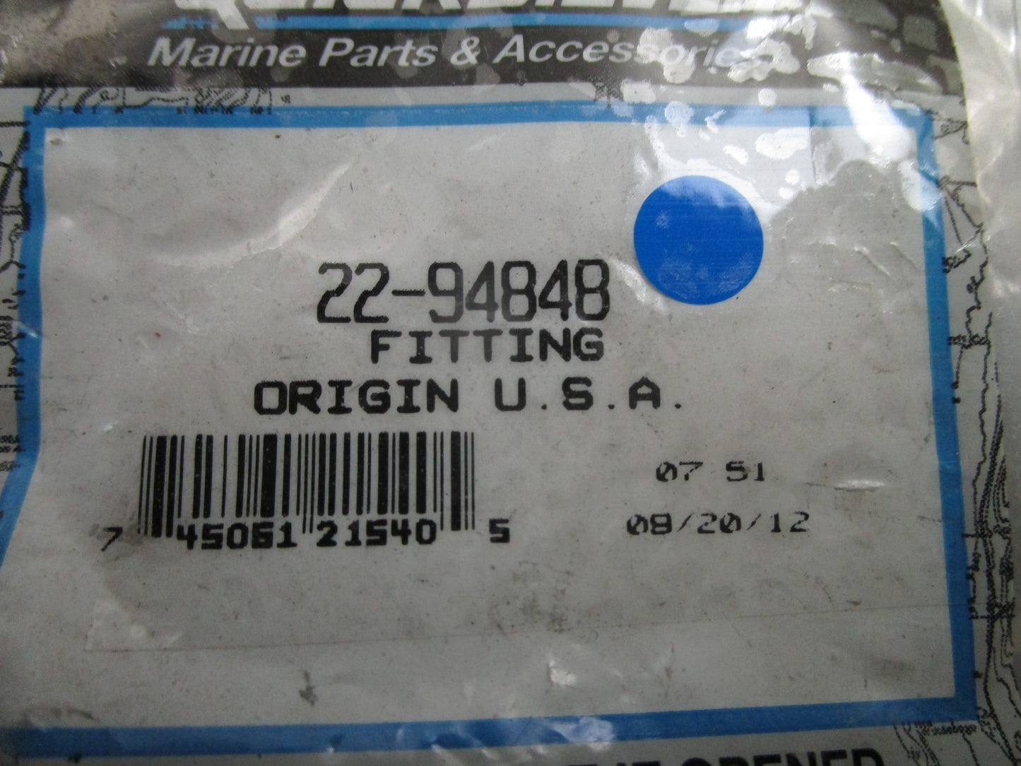 *NEW OEM* 0810 Mercury Quicksilver Fitting 22-94848