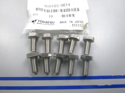 NEW OEM (LOT OF 10) 910103-0614 Tohatsu Bolt 0810