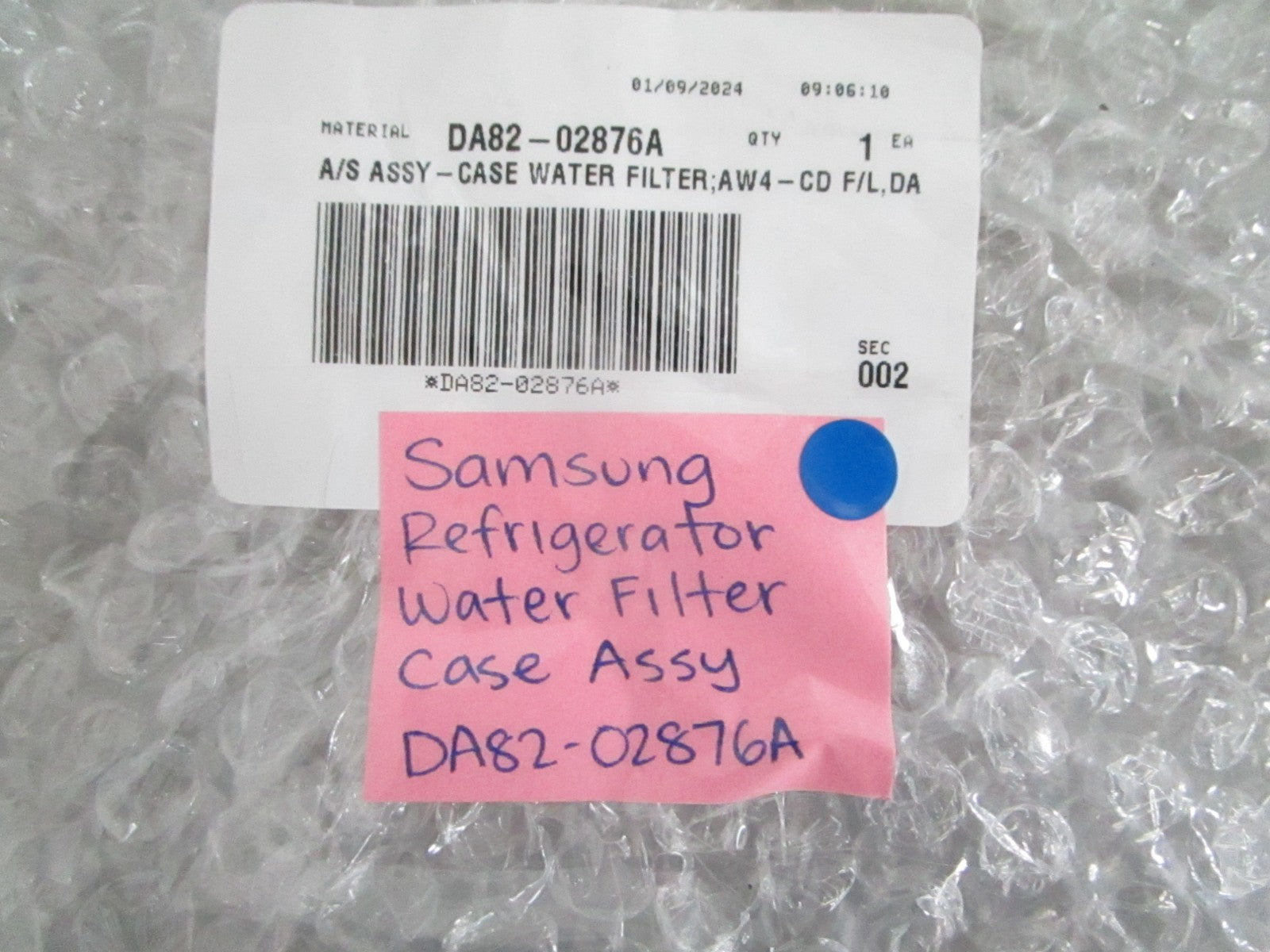 *NEW OEM* 0820 Samsung Refrigerator Water Filter Case Assy DA82-02876A
