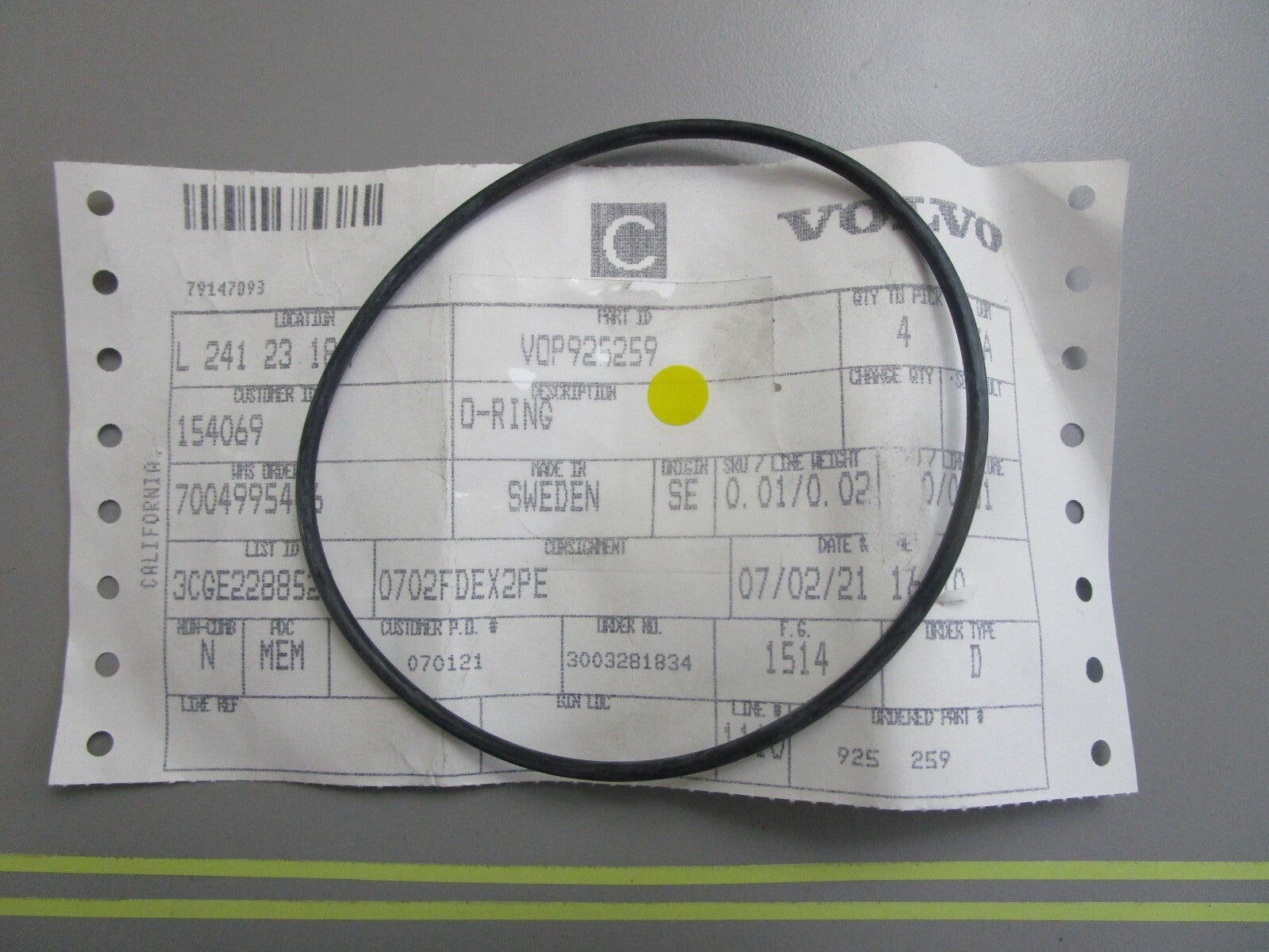 *NEW OEM* 0810 Volvo Penta O-Ring 925259