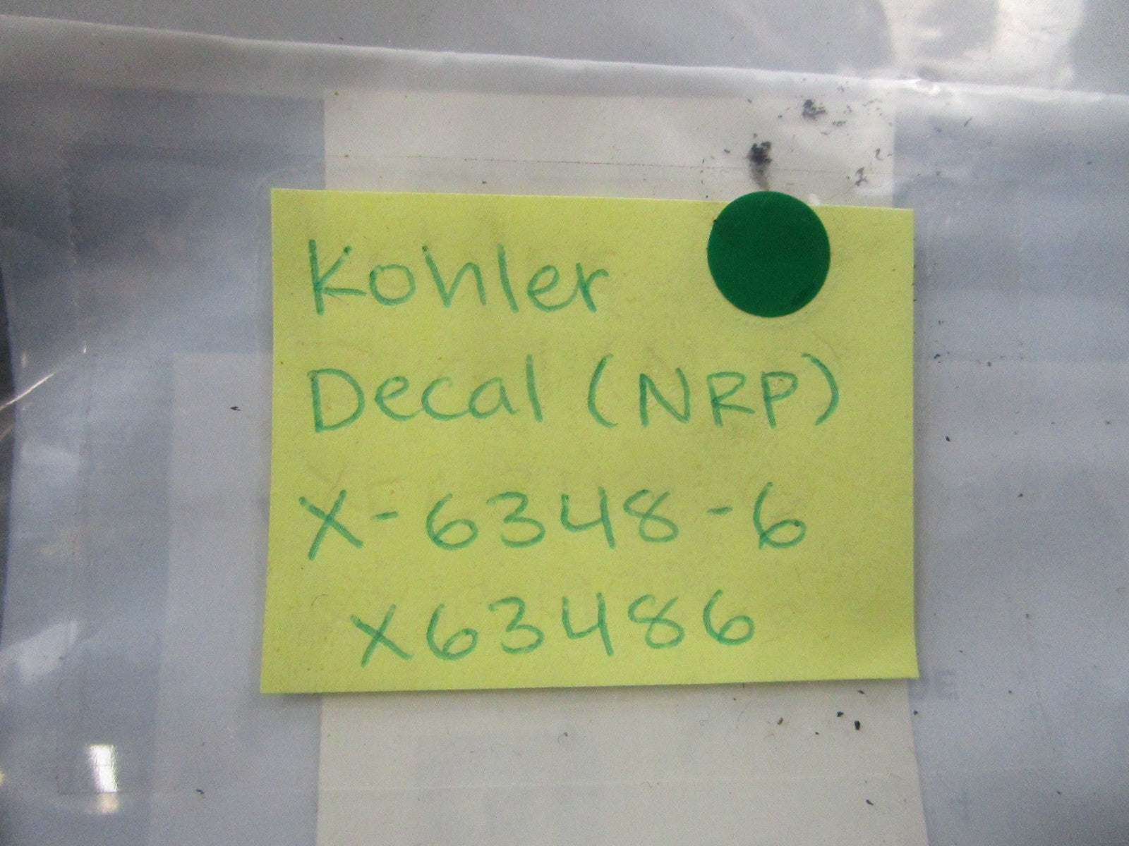 NEW OEM X-6348-6  X63486 Kohler Decal (NEP) 0810