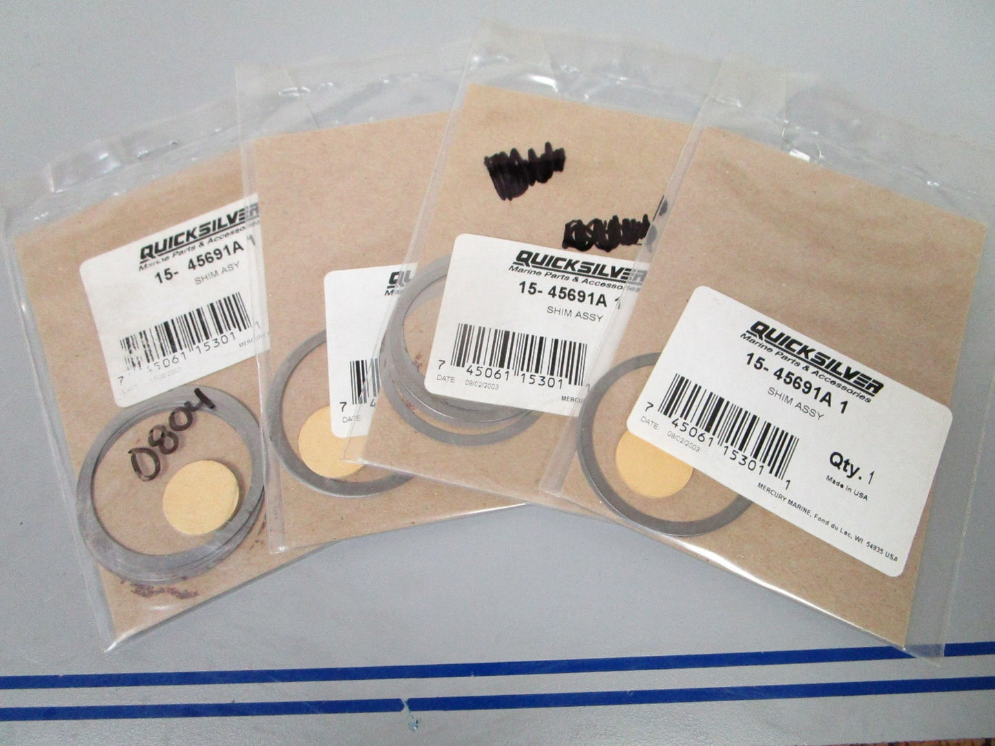 NEW OEM (LOT OF 4) 15-45691A 1 Mercury Quicksilver Shim Assembly 0810