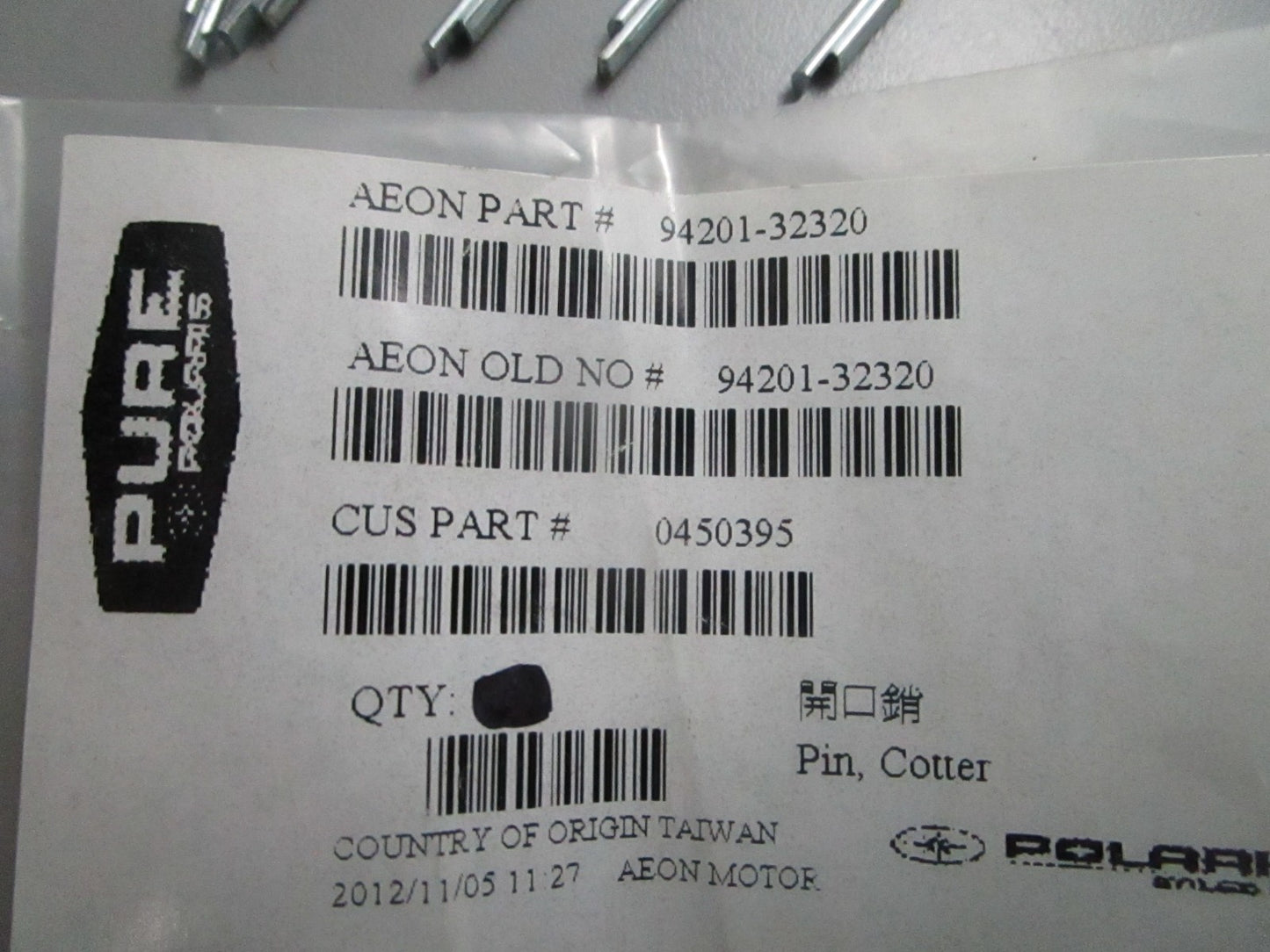 *NEW OEM* (LOT OF 5) 0810 Polaris Cotter Pin 0450395