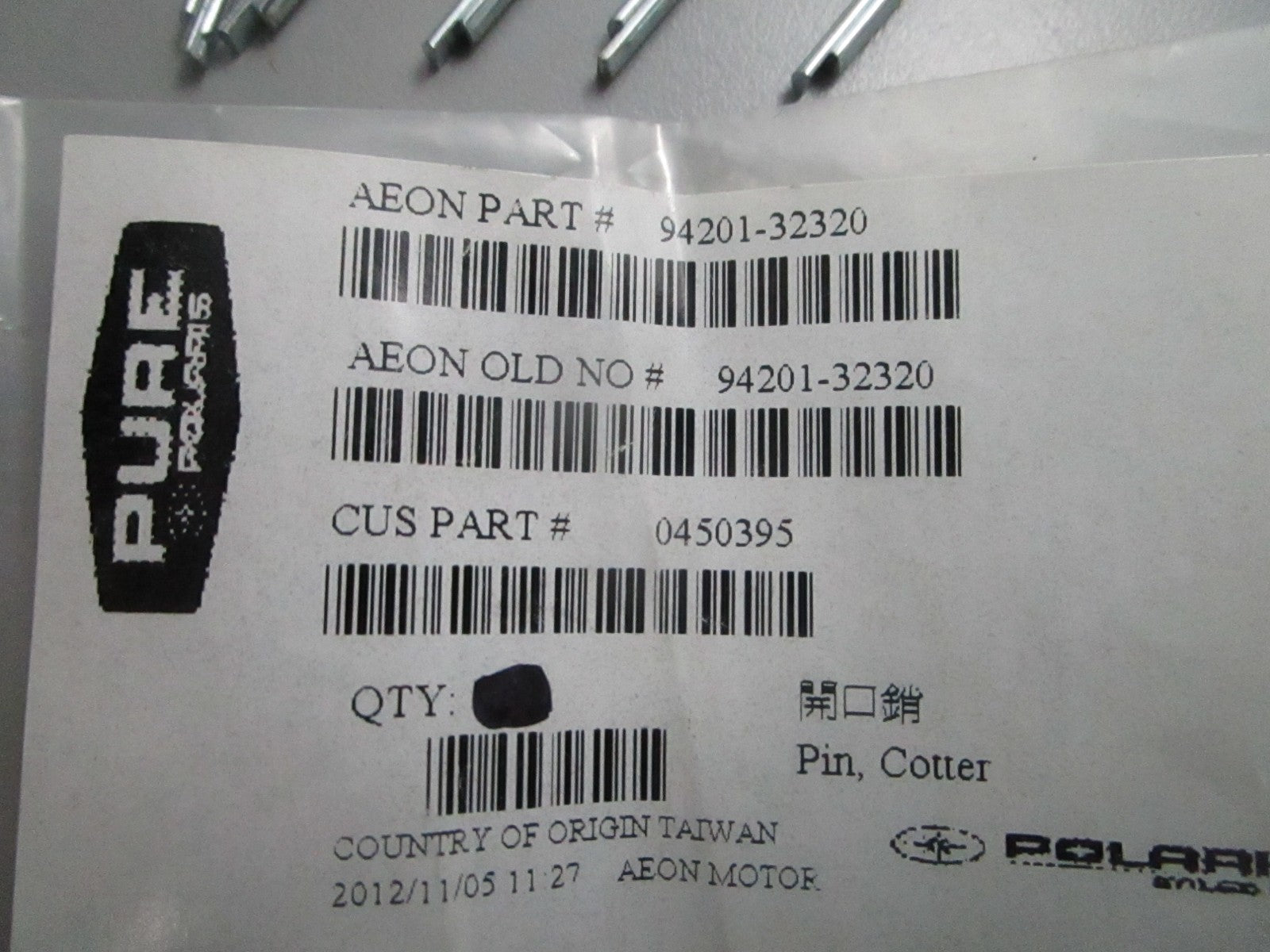 *NEW OEM* (LOT OF 5) 0810 Polaris Cotter Pin 0450395