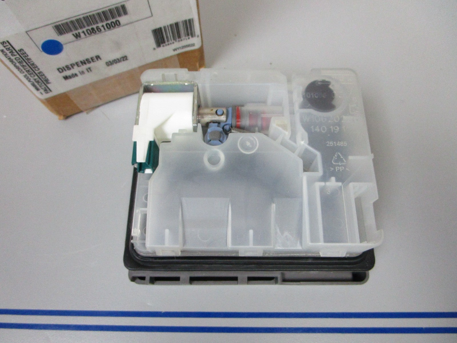 NEW OEM W10861000 Whirlpool Dishwasher Detergent Dispenser 0720
