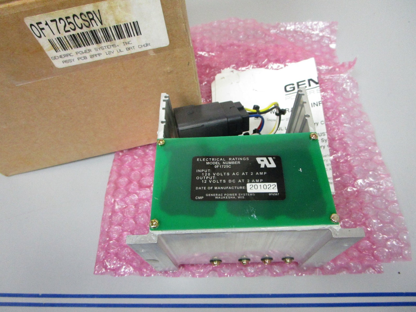 *NEW OEM* 0720 Generac PCB 2 AMP 12 V  Battery Charger 0F1725CSRV