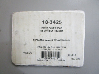 *NEW* 0820 Sierra Water Pump Repair Kit w/o Housing 18-3425 Rep: 663-W0078-00-00