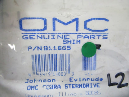NEW OEM (LOT OF 2) 911665 0911665 OMC Johnson Evinrude Shim 0810