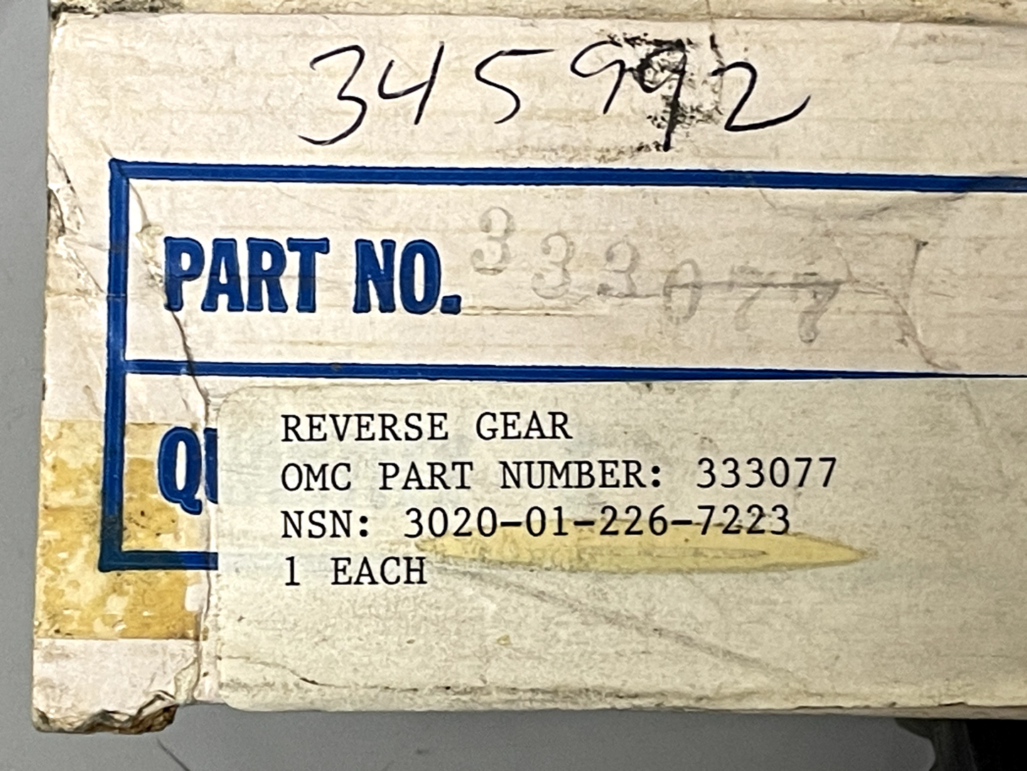 *NEW OEM* 0670 OMC Johnson Evinrude Reverse Gear 345992 333077