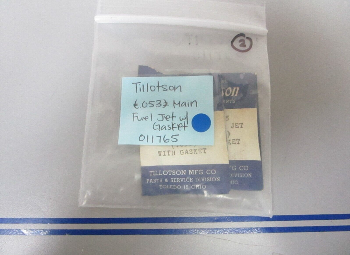 *NEW* 0810 Tillotson (.053) Main Fuel Jet w/ Gasket 011765